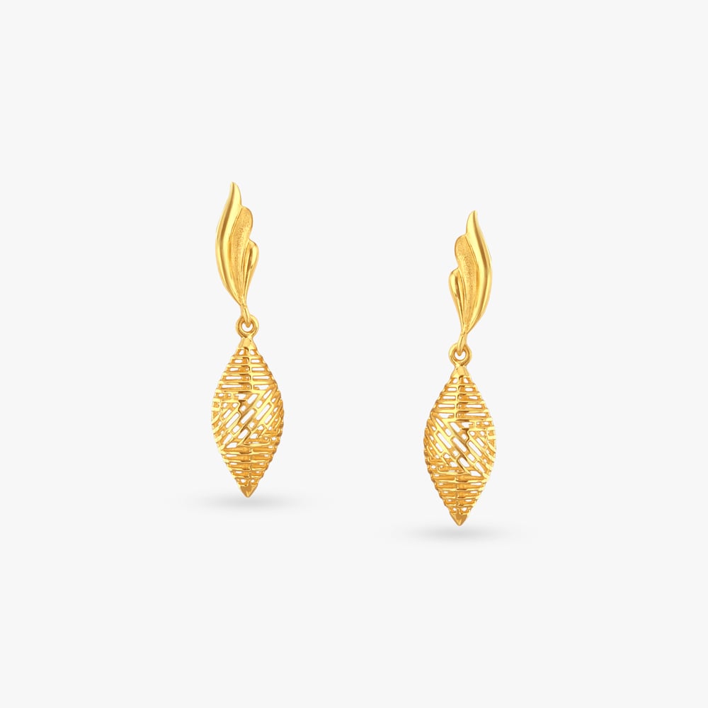 Whirl Weave Gold Drop Earrings,,hi-res image number null