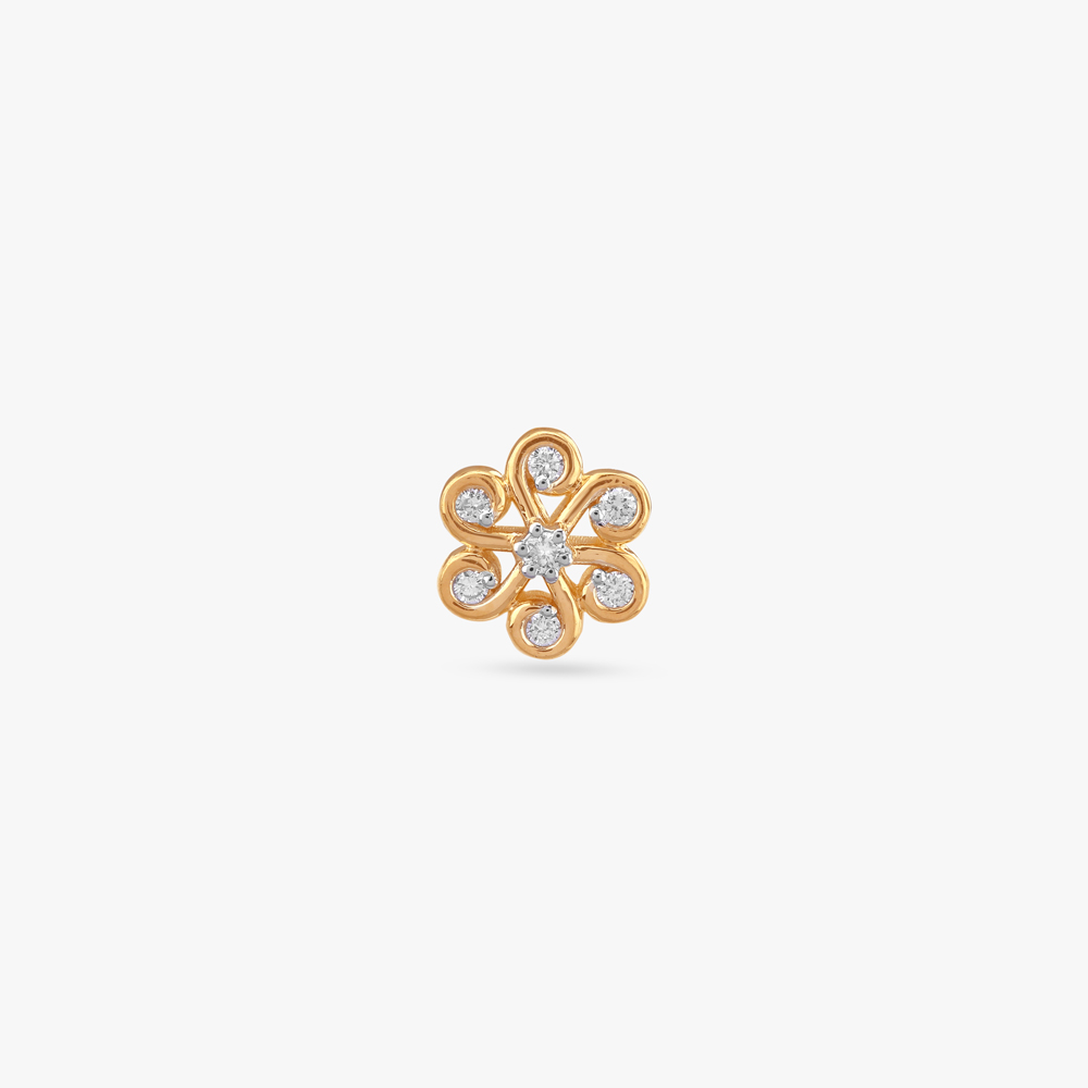 Starburst Petal Diamond Nose Pin,,hi-res image number null