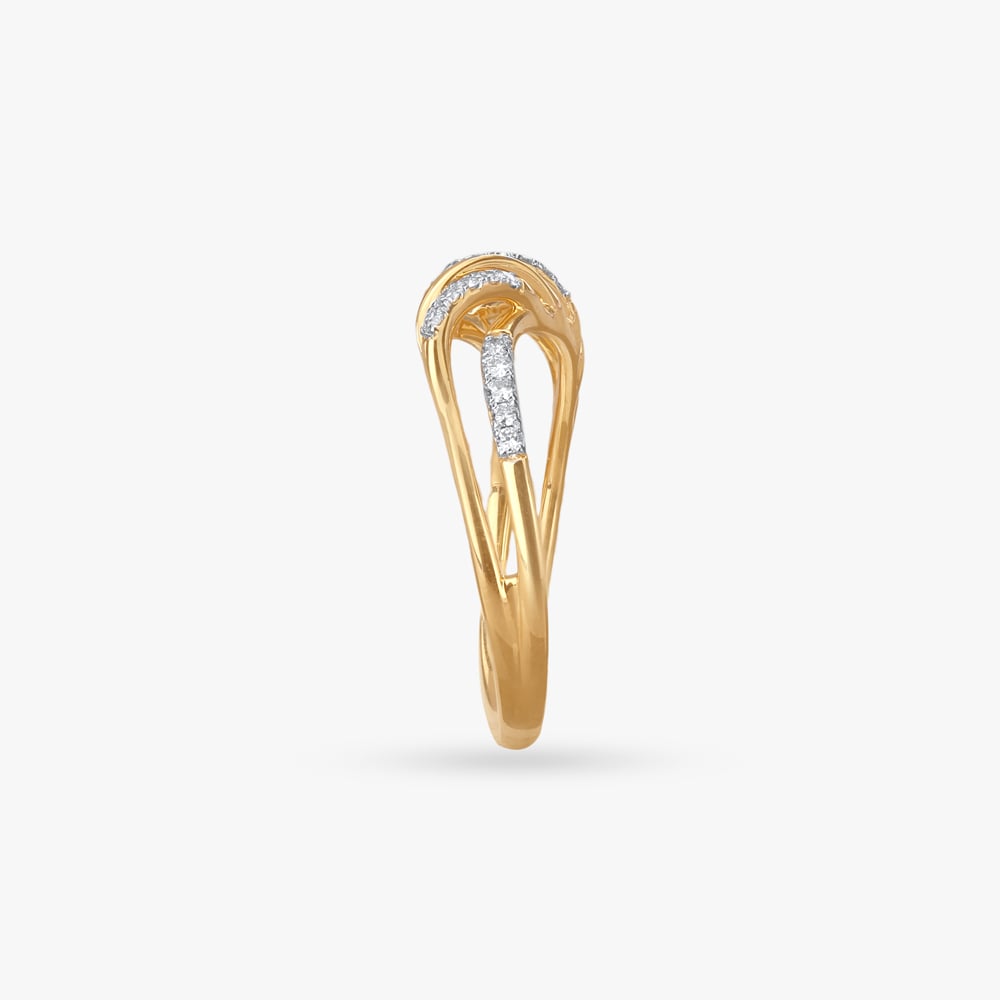 Wavy Crossover Diamond Ring,,hi-res image number null