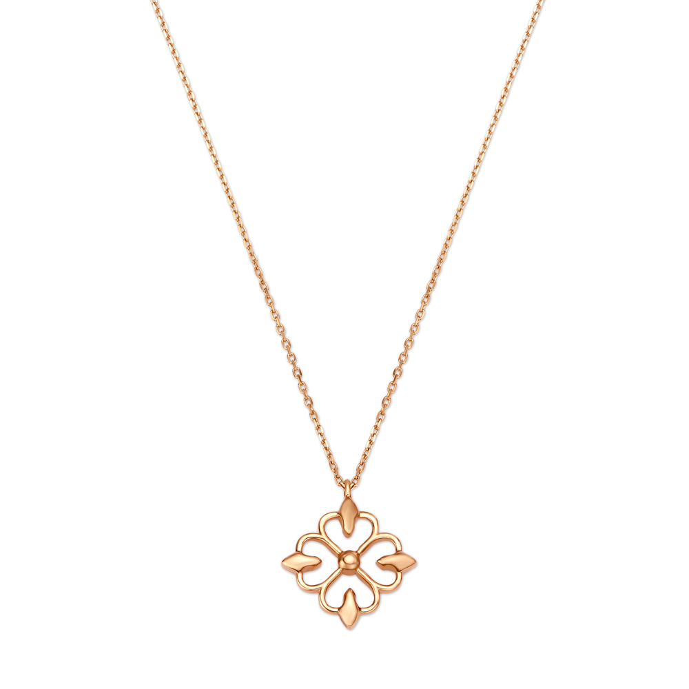 Elegant Floral Gold Pendant with Chain