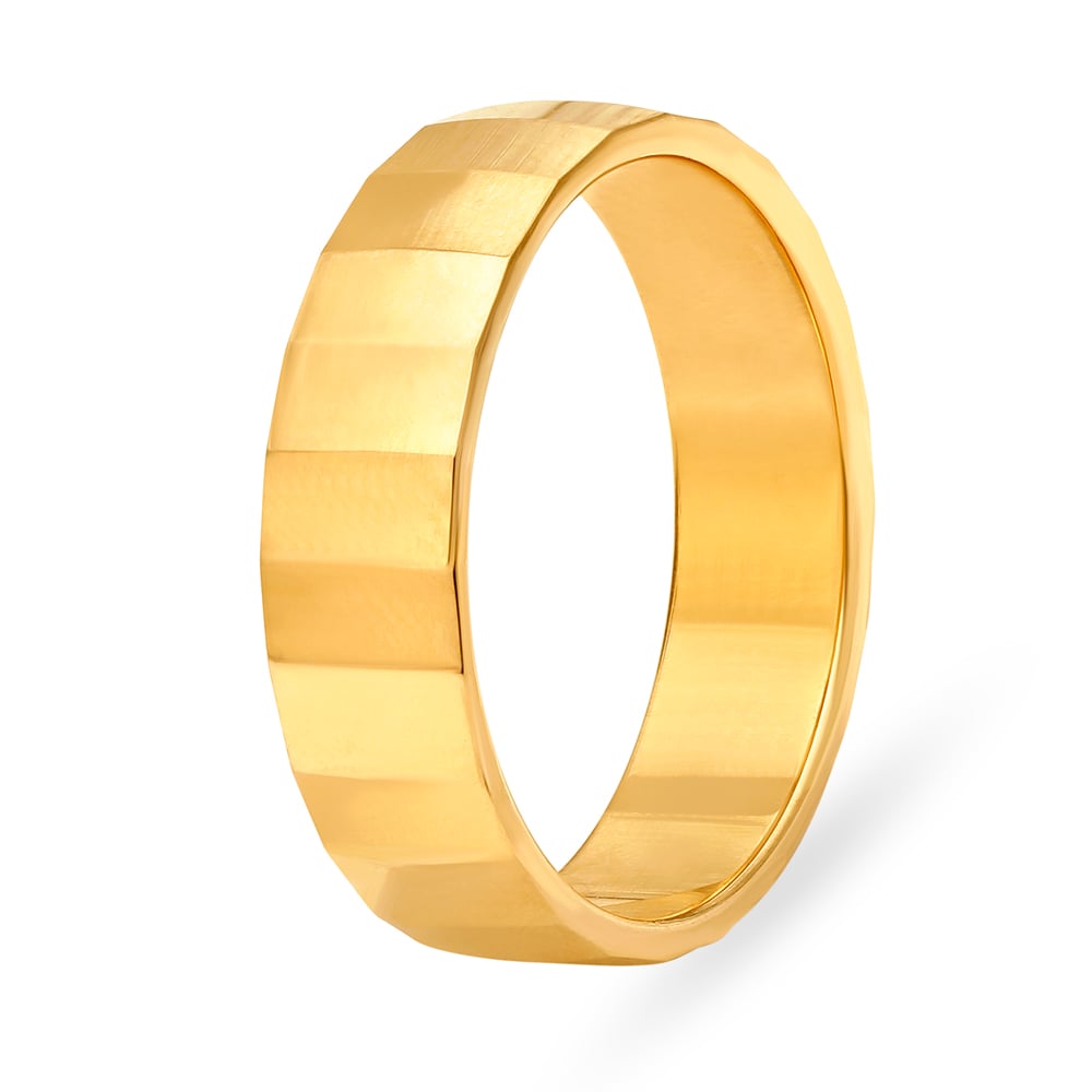 

Contemporary Geometric Gold Challa Ring for Men