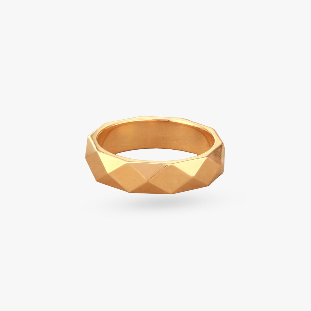 Geometric Elegance Gold Finger Ring,,hi-res image number null