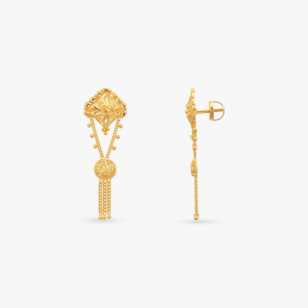 Twin Trails Gold Drop Earrings,,hi-res image number null