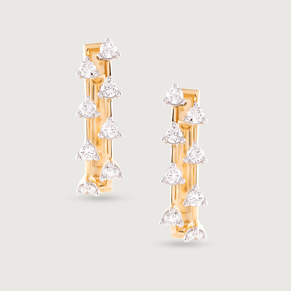 Radiant Luxe Gold & Diamond Hoop Earrings,,hi-res image number null