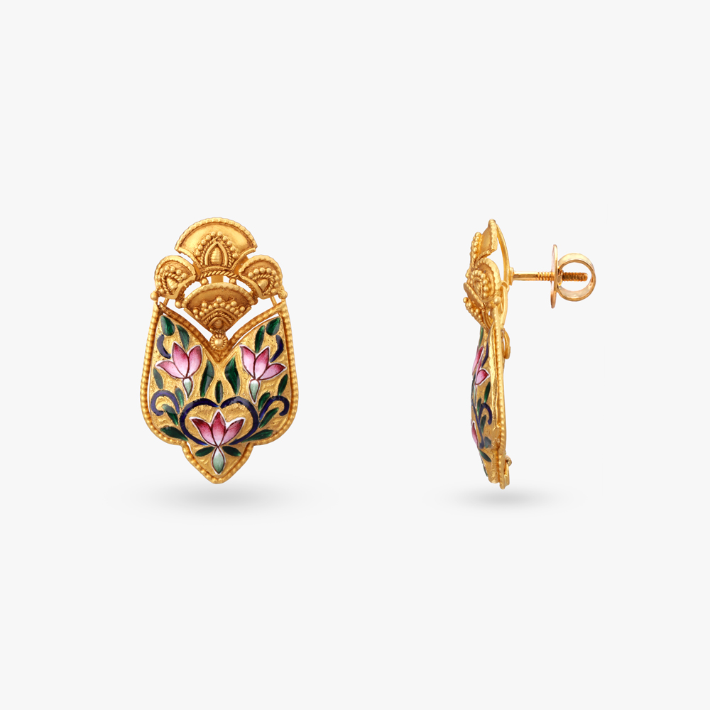Imperial Charm Gold Drop Earrings,,hi-res image number null