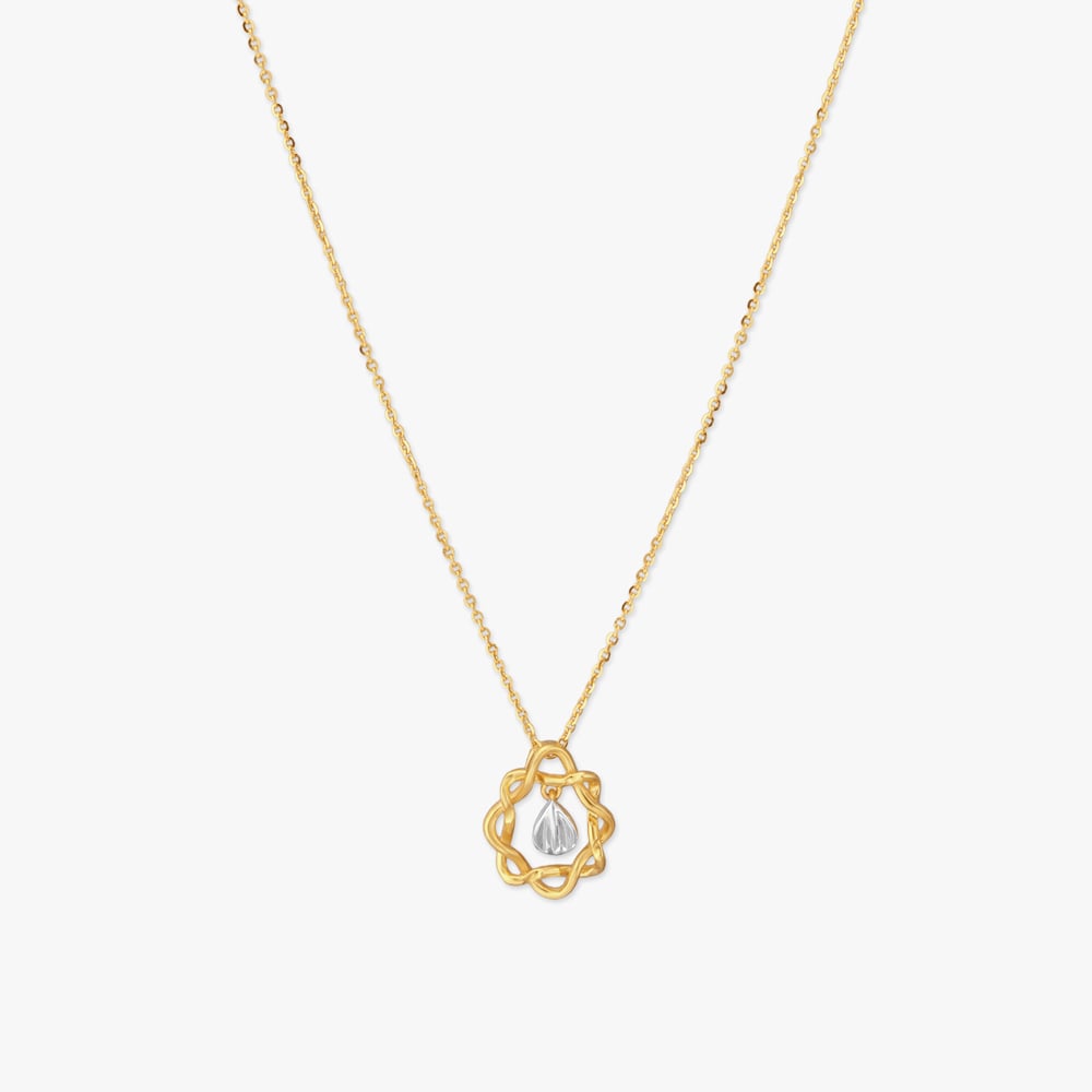 

Sculpted Loop Gold Pendant with Chain