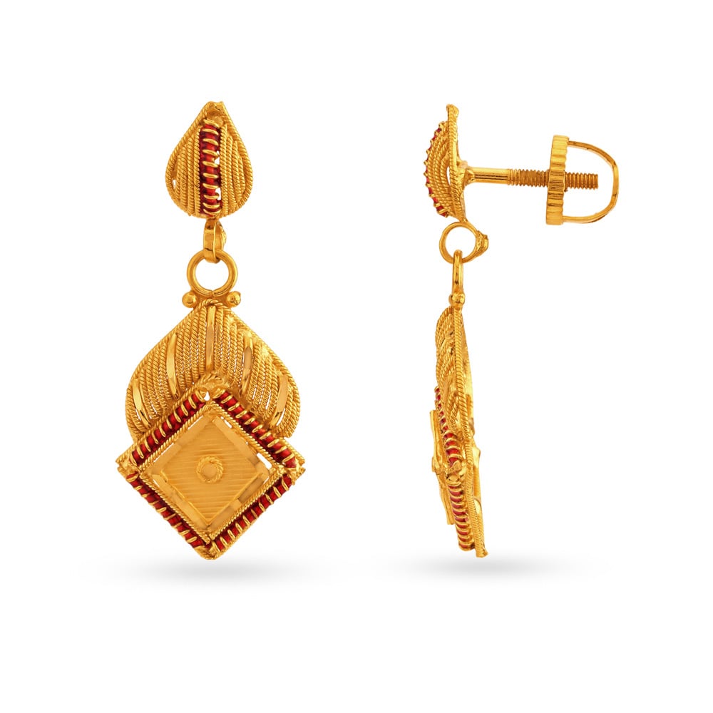 Resplendent Gold Pendant and Earrings Set,,hi-res image number null