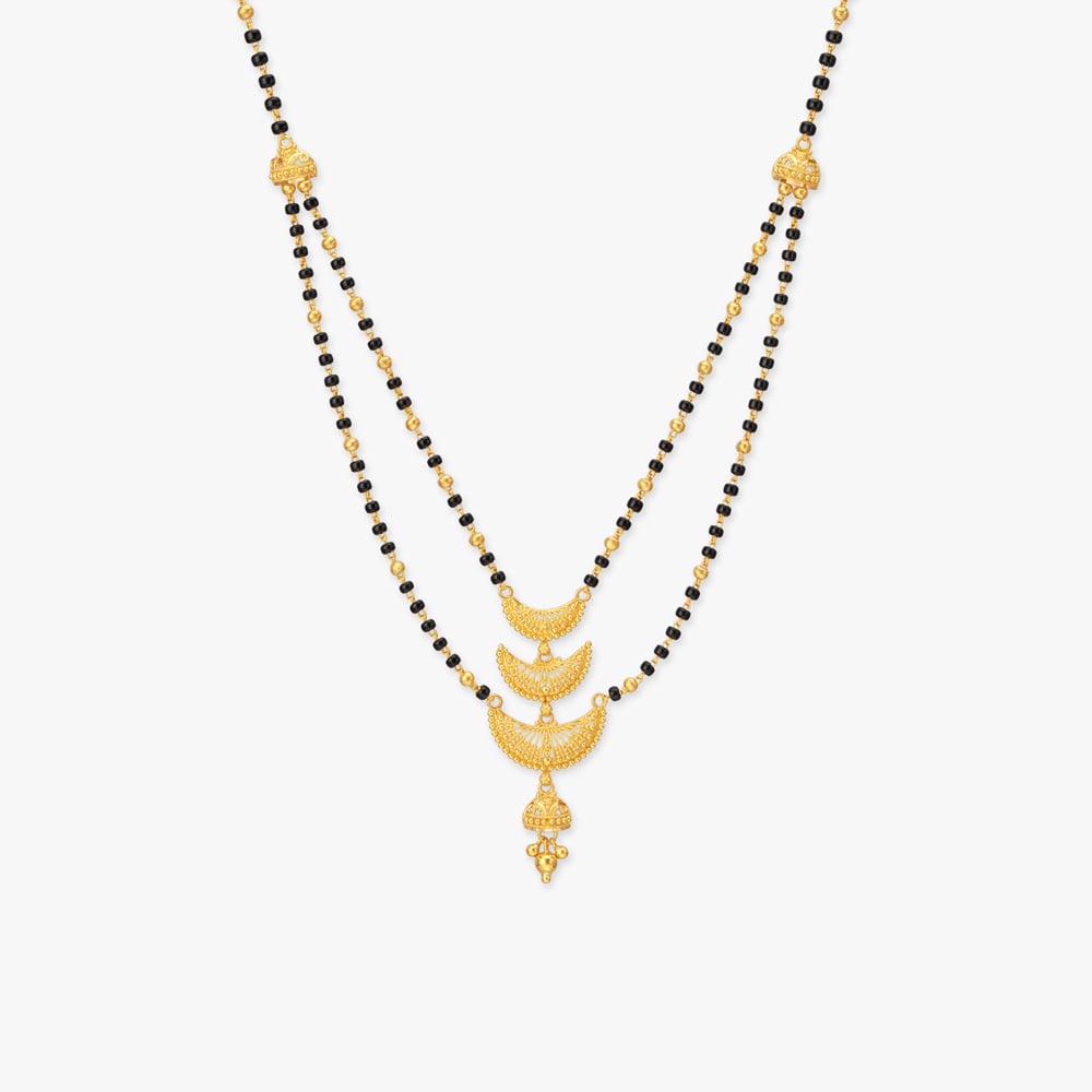 

Crescent Cascade Gold Mangalsutra