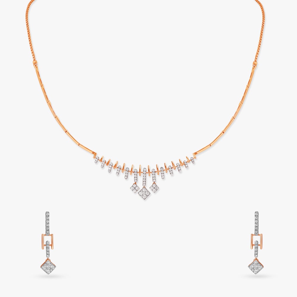Chic Glam Diamond Necklace Set,,hi-res image number null