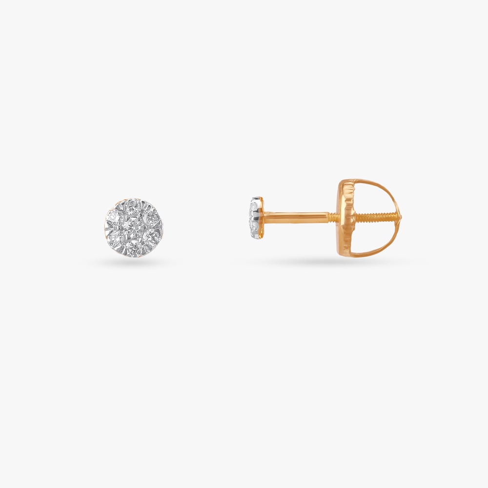 Petal Armour Diamond Stud Earrings,,hi-res image number null