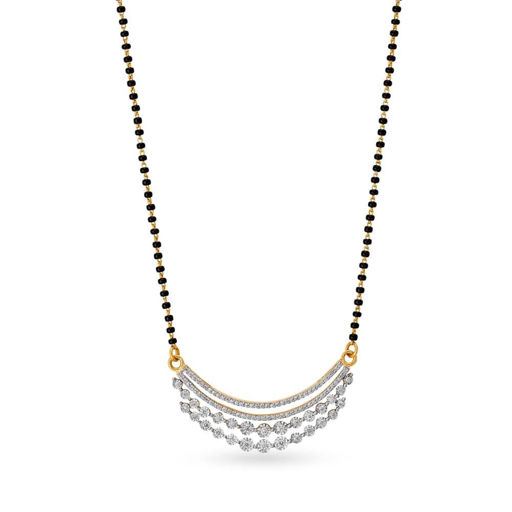 Stunning Minimal Diamond Mangalsutra,,hi-res image number null