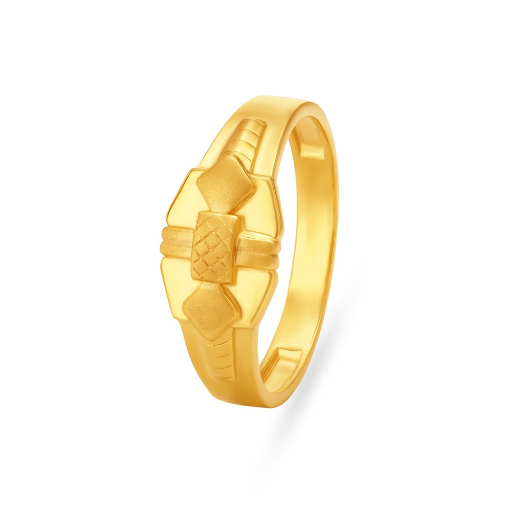 Artistic Pattern Gold Finger Ring For Men