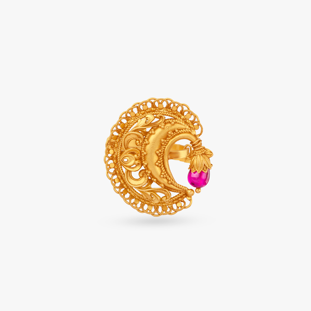 Lush Crescent Gold Ring,,hi-res image number null
