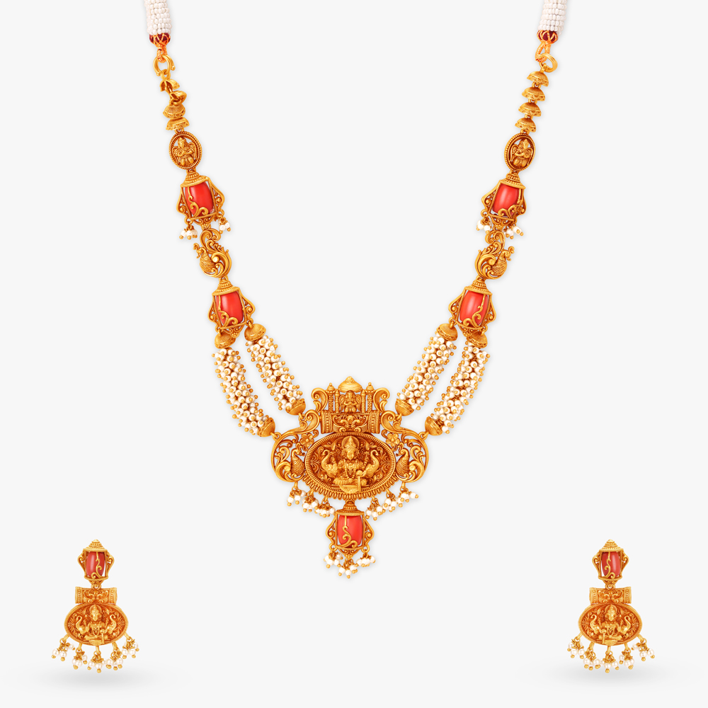 Coral Majesty Gold Haram Set Tanishq Online Store