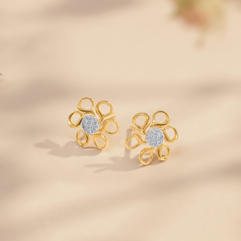 Dancing Daisy Diamond Stud Earrings,,hi-res image number null