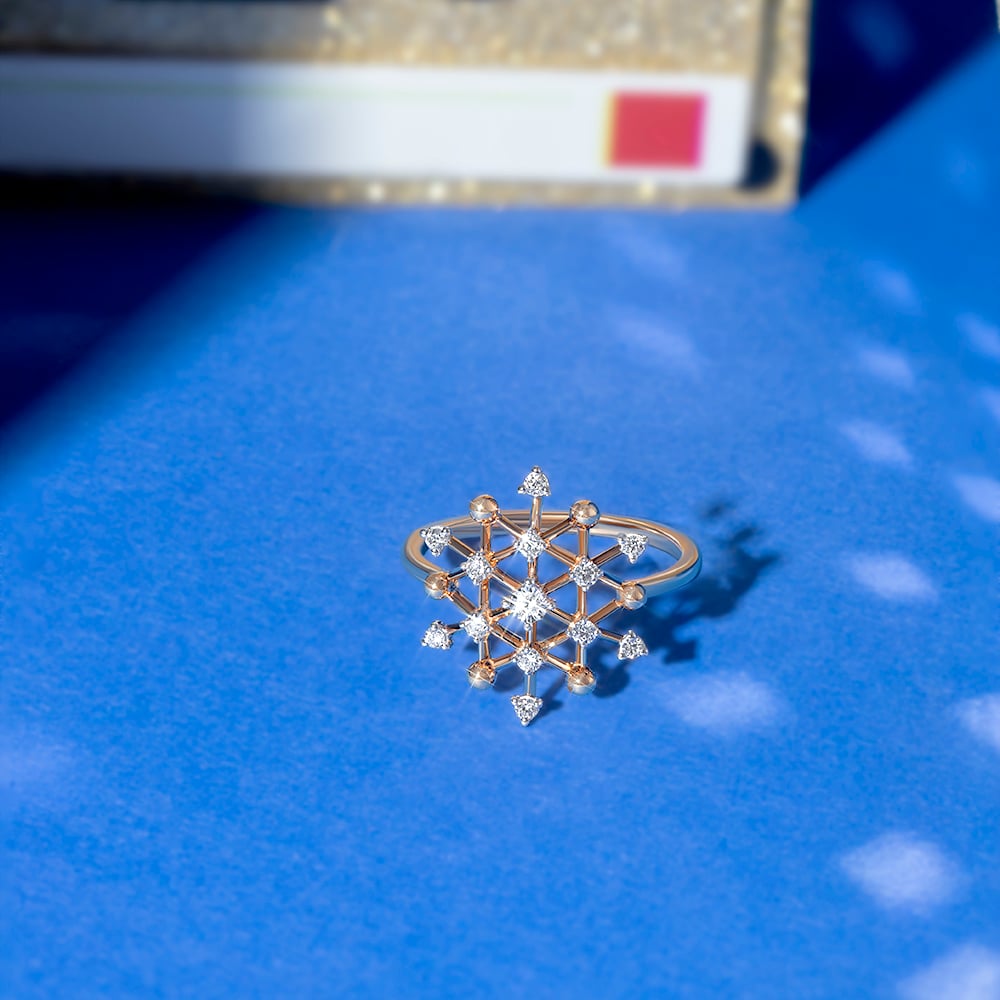 Disco Shine Gold & Diamond Finger Ring,,hi-res image number null