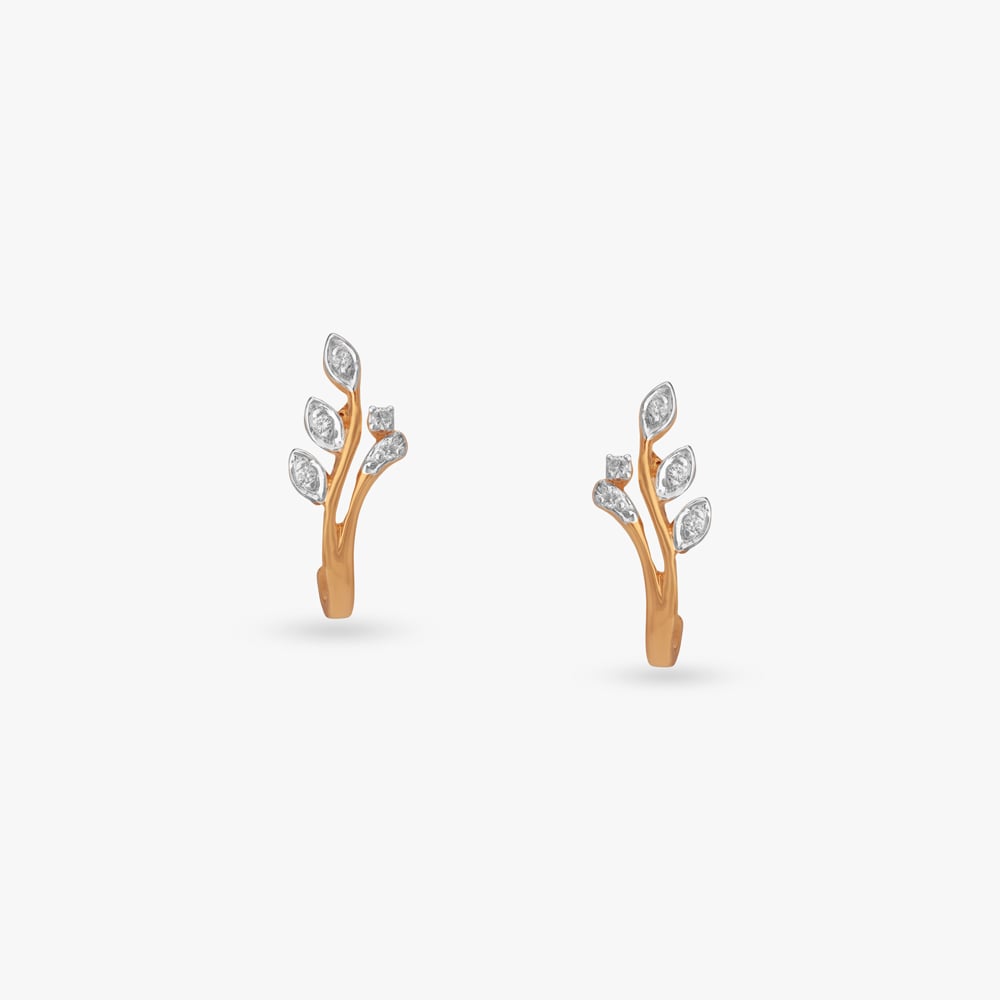 Bloom Arc Diamond Hoop Earrings,,hi-res image number null