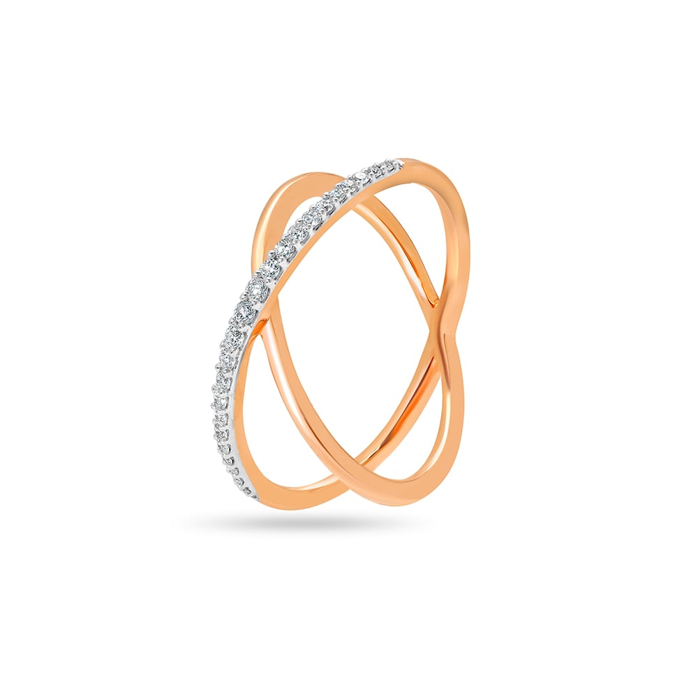 14KT Rose Gold Entwined Brilliance Diamond Finger Ring,,hi-res image number null