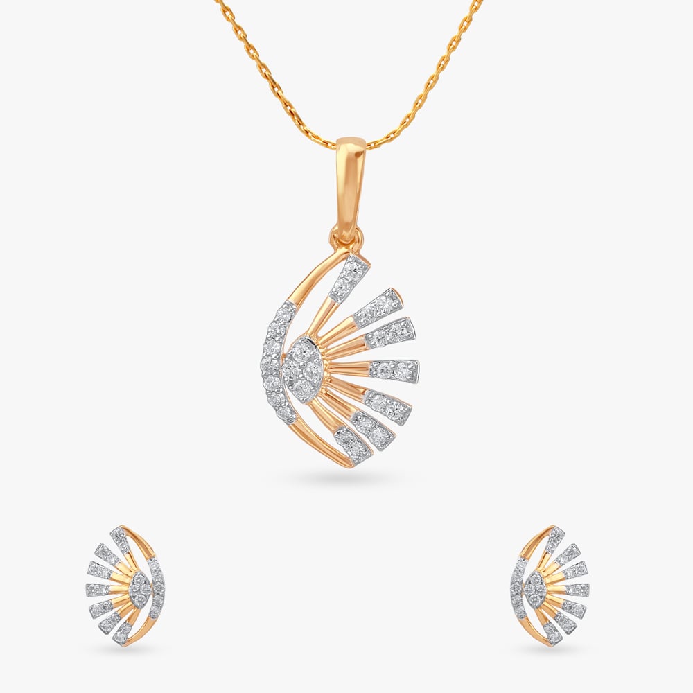 Delicate Gleam Diamond Pendant and Earrings Set,,hi-res image number null