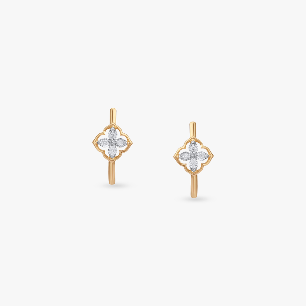 Heritage Grid Diamond Hoop Earrings,,hi-res image number null