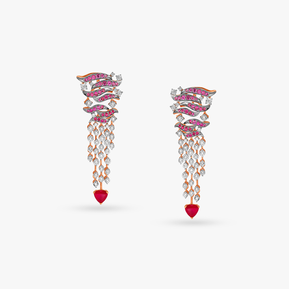 Dazzling Soirees Diamond and Ruby Necklace Set,,hi-res image number null