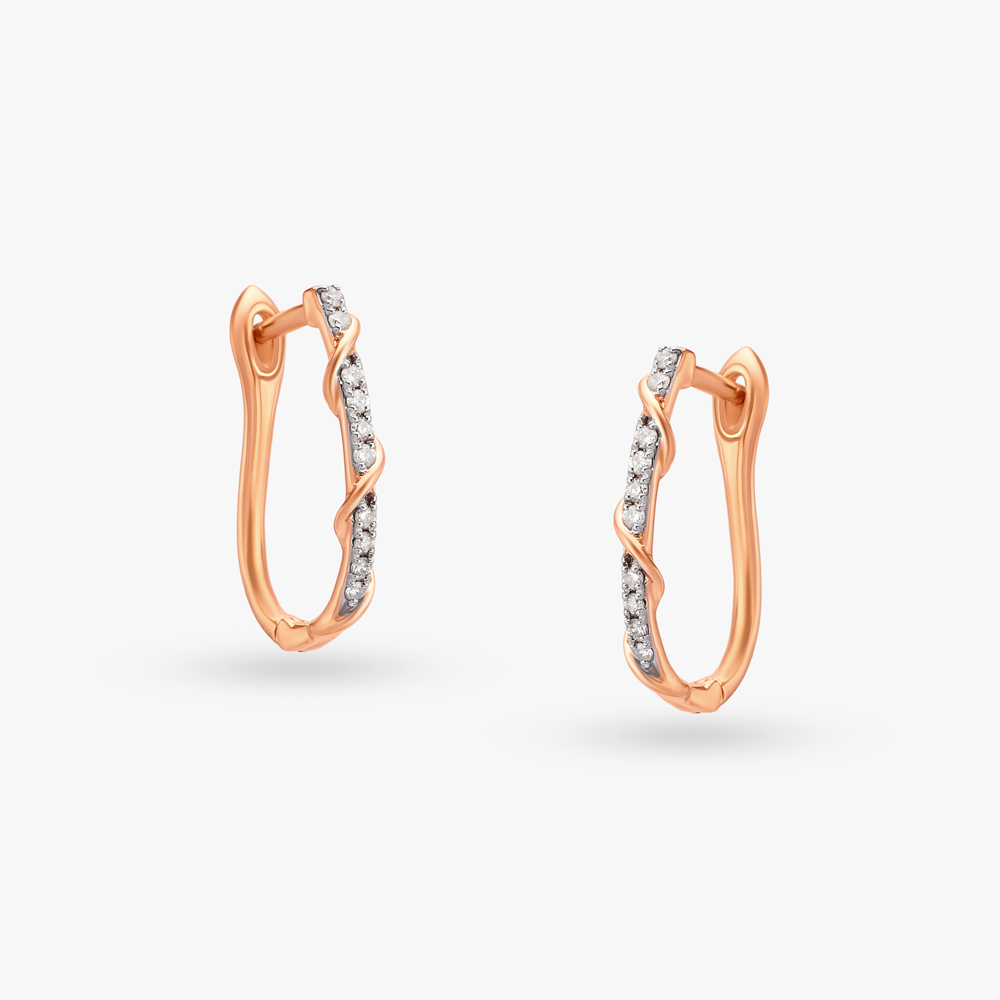 Twist Brilliance Diamond Hoop Earrings,,hi-res image number null