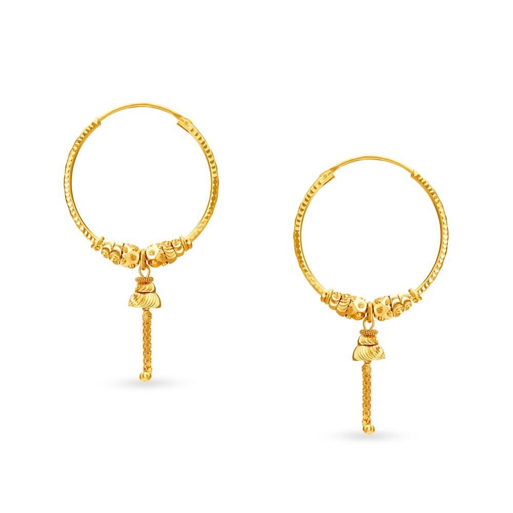 Traditional Bali Gold Hoop Earrings