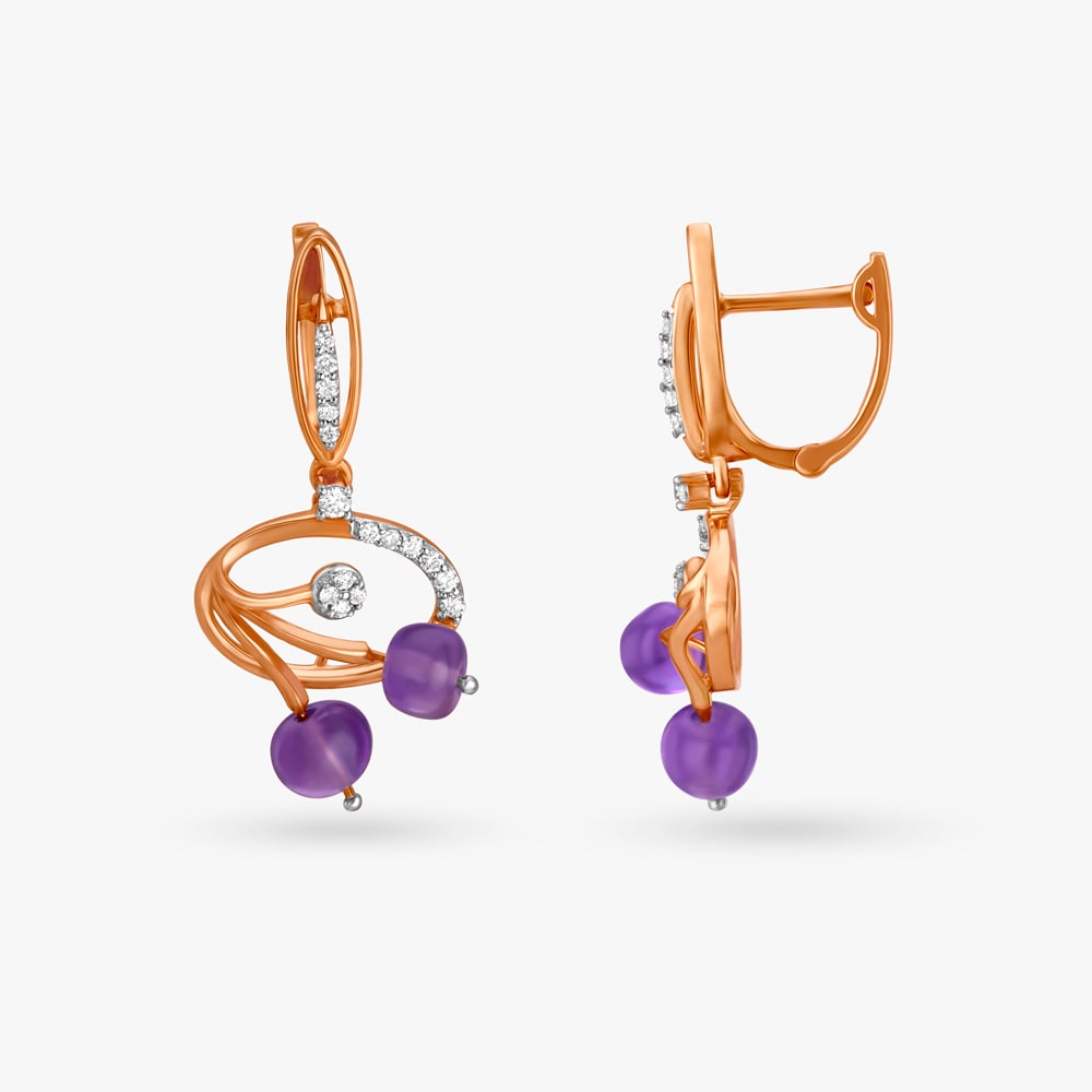Serene Lilac Hoop Earrings,,hi-res image number null