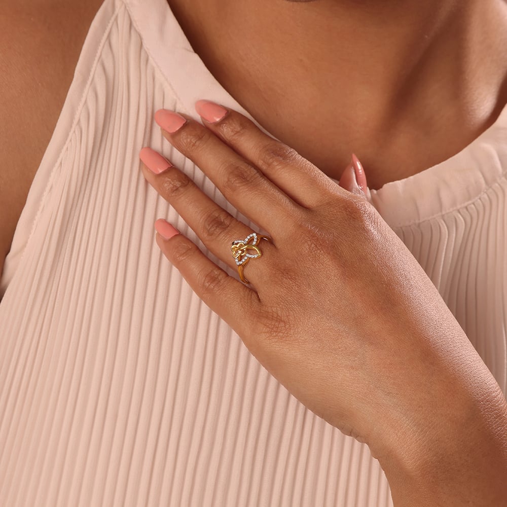 Interlace Allure 14KT Gold & Diamond Ring,,hi-res image number null