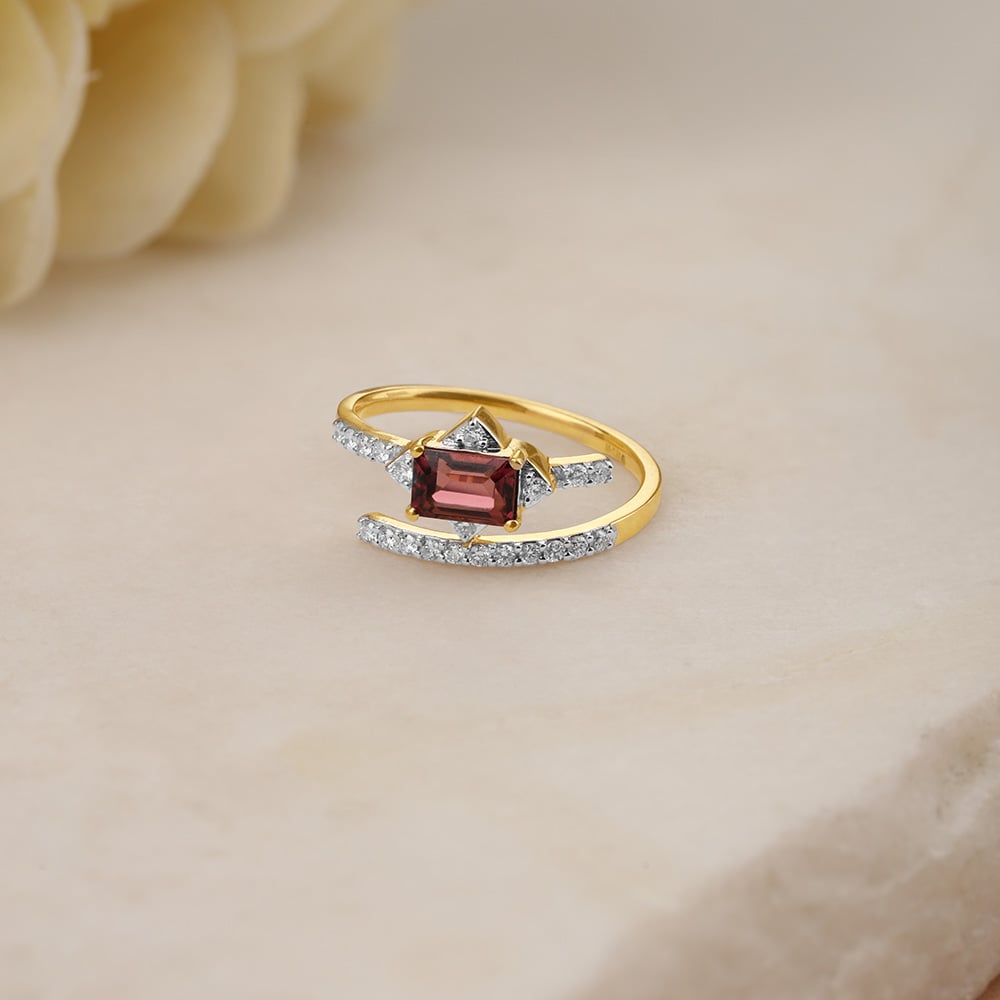Bordeaux Bliss 14KT Gold & Diamond Ring,,hi-res image number null