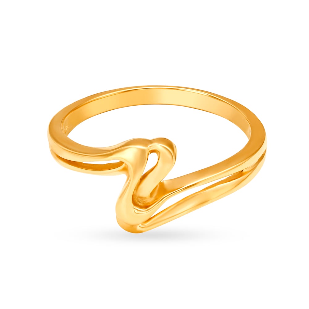 Sublime Brushstroke Pattern Gold Ring,,hi-res image number null
