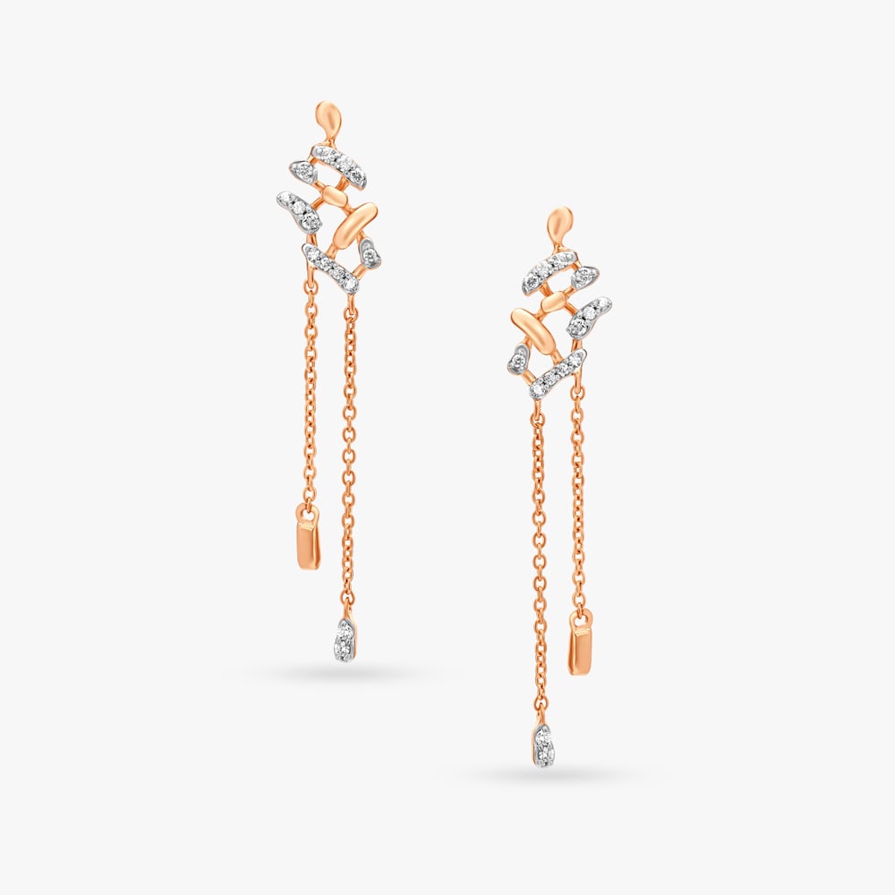 

Flow Line Diamond Drop Earrings