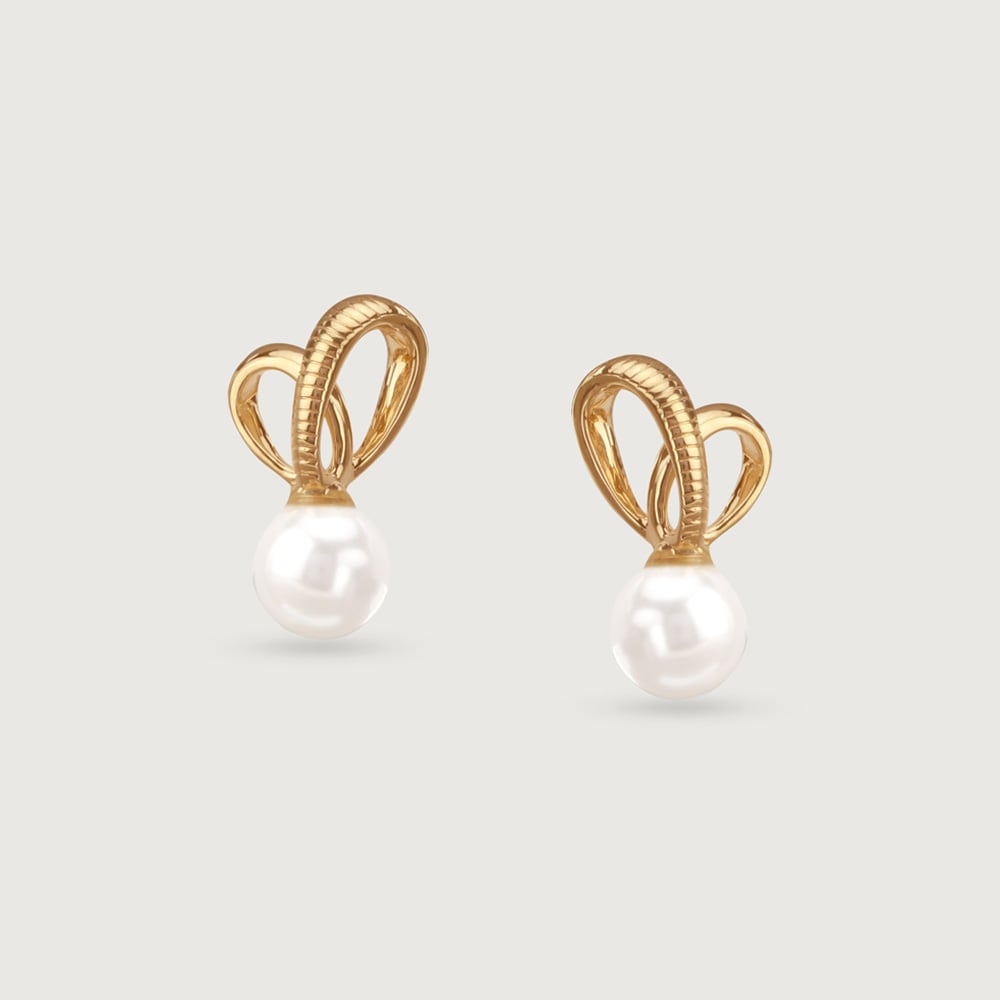 Ribbon Kiss Crystal White Earrings,,hi-res image number null