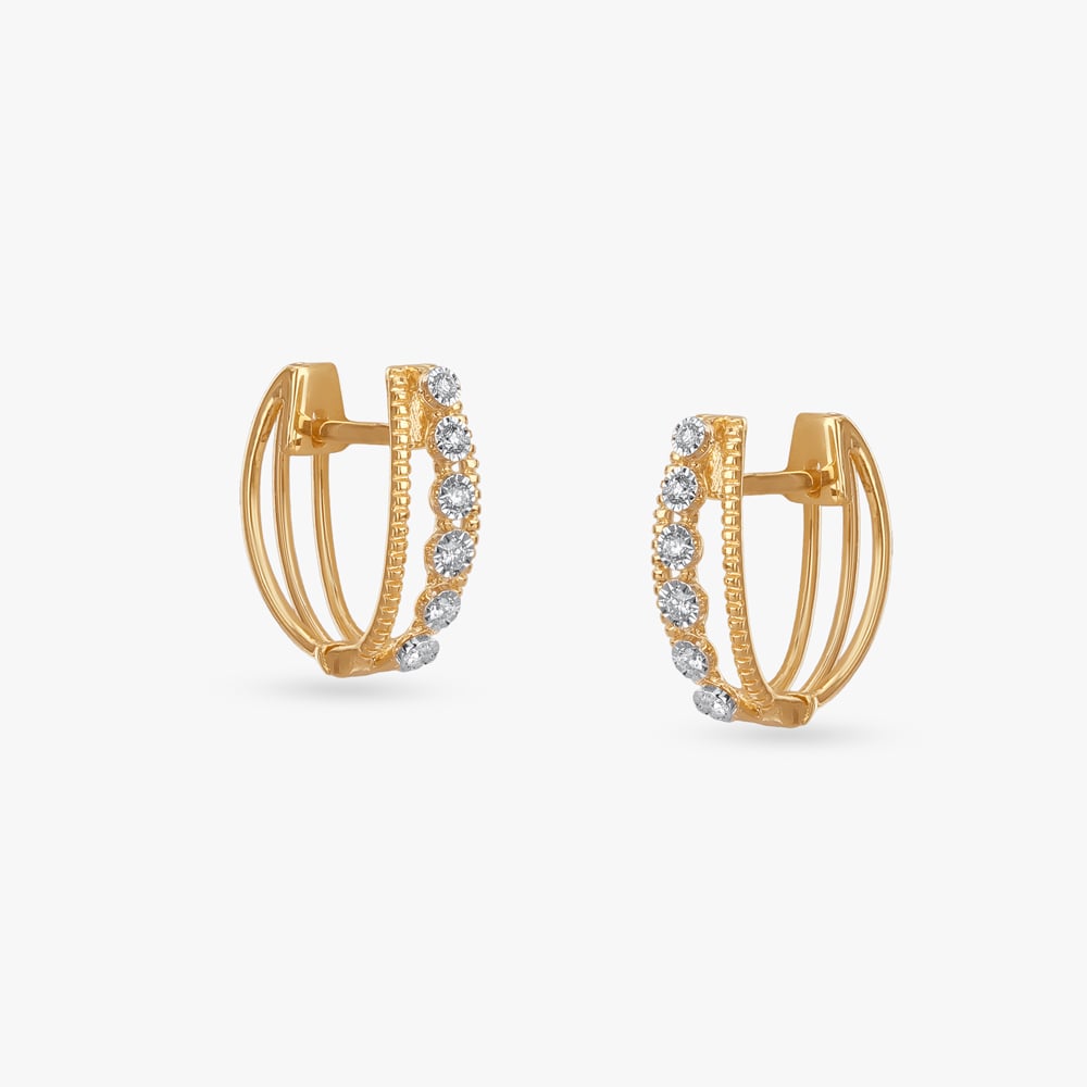 

Graceful Frame Diamond Hoop Earrings