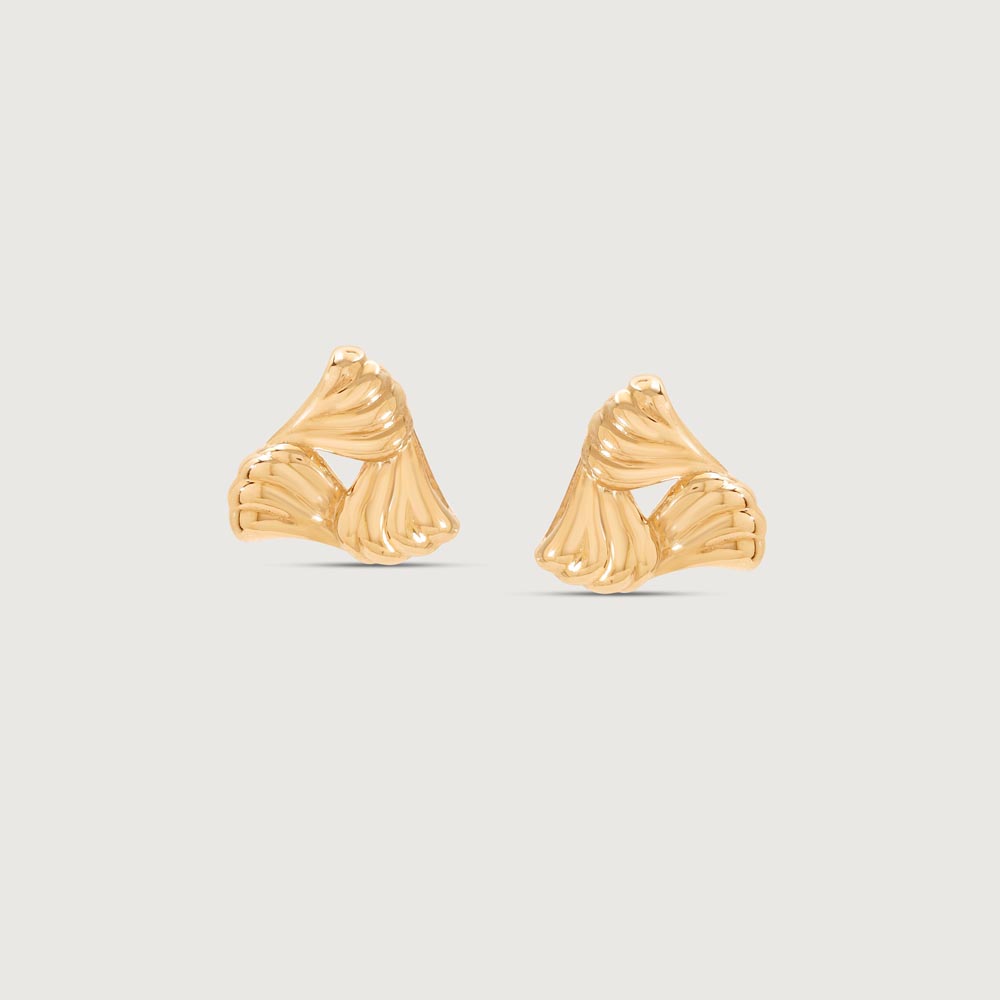 Ripple Twist Gold Stud Earrings,,hi-res image number null