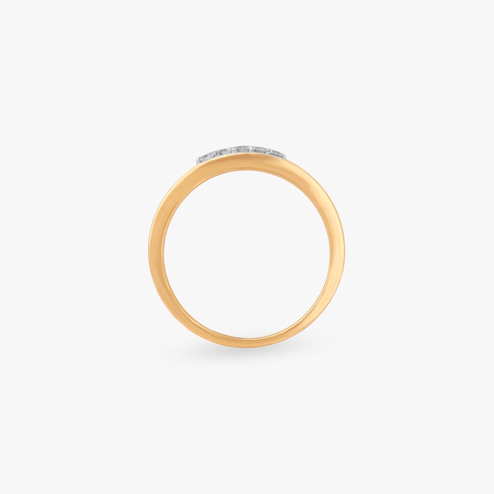 Diagonal Brilliance Gold Diamond Finger Ring for Men,,hi-res image number null