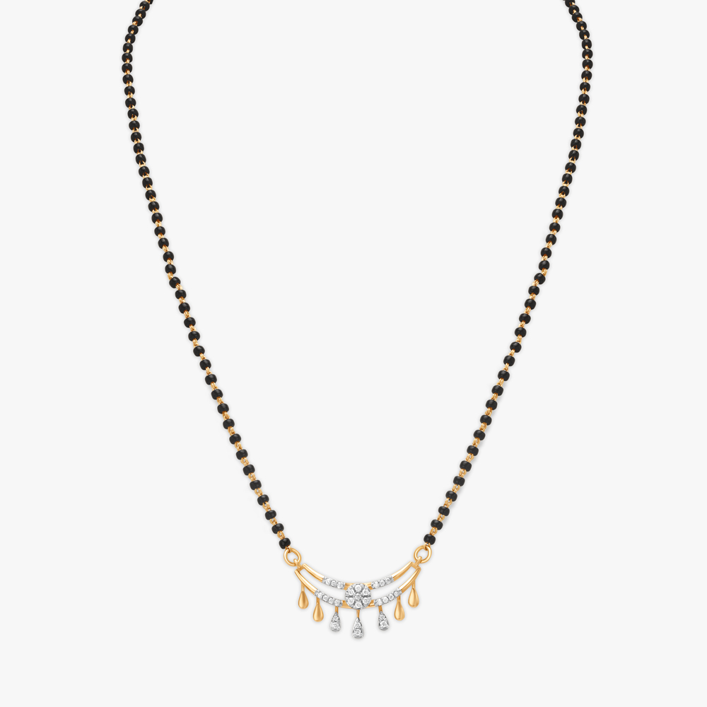 Evergreen Leafy Diamond Mangalsutra,,hi-res image number null