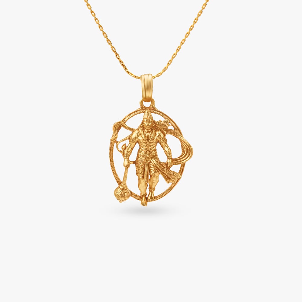 Ram and Hanuman Gold Pendant for Men,,hi-res image number null