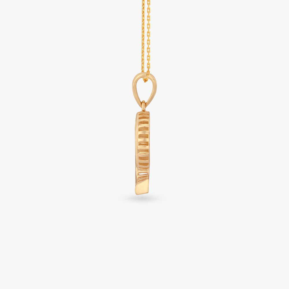 Sculpted Circle Gold Pendant and Earrings Set,,hi-res image number null