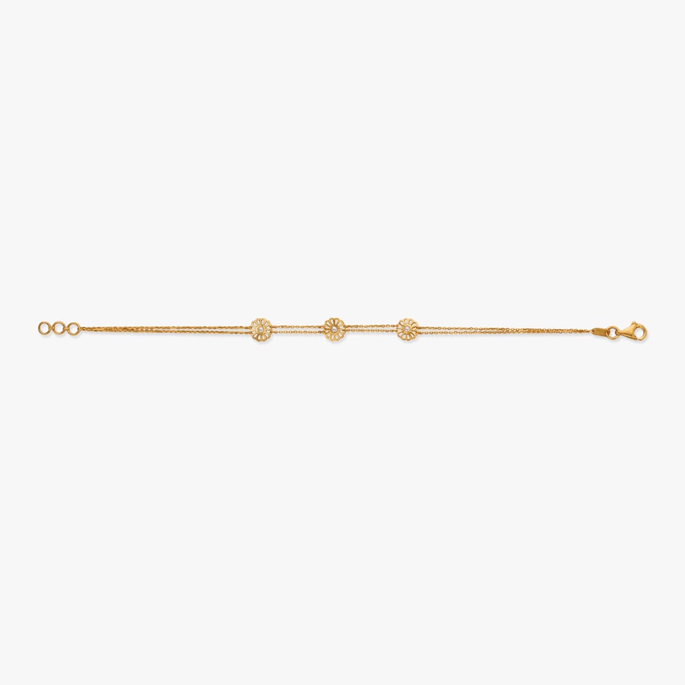 Floral Trio Gold Bracelet,,hi-res image number null
