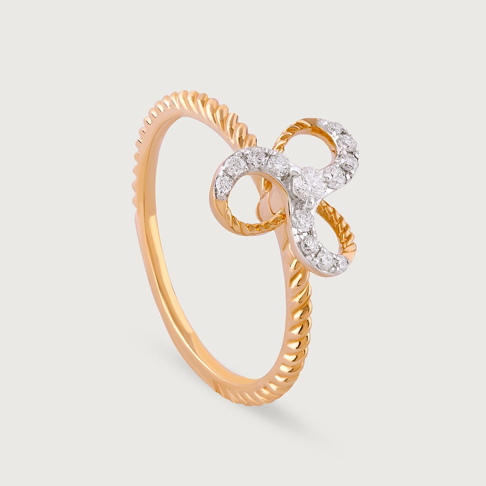 Interconnected Elegance Gold & Diamond Finger Ring,,hi-res image number null