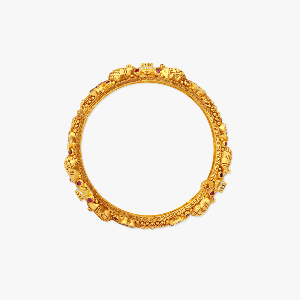 Twin Mayura Gold Bangles,,hi-res image number null