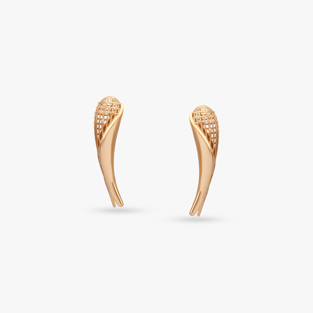 Urban Wave Gold Stud Earrings,,hi-res image number null