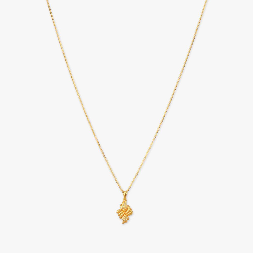 Bold Artistic Gold Pendant with Chain,,hi-res image number null