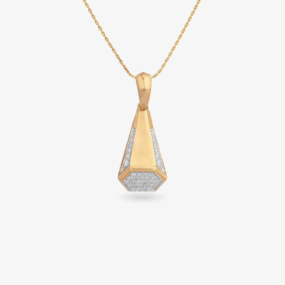 Bold Geometric Diamond Pendant For Men,,hi-res image number null