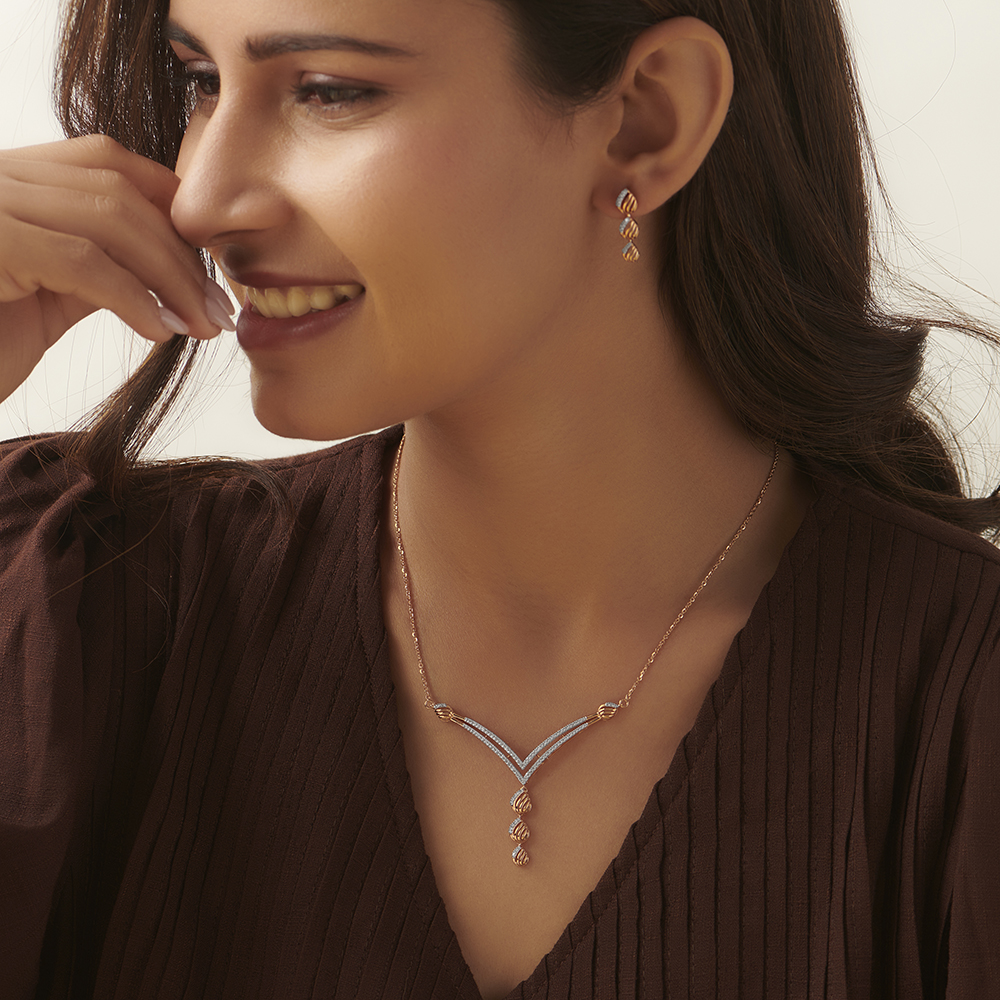 Delicate Diamond Necklace Set,,hi-res image number null