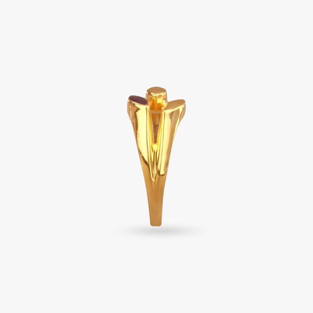 Sculpted Leaf Gold Ring,,hi-res image number null