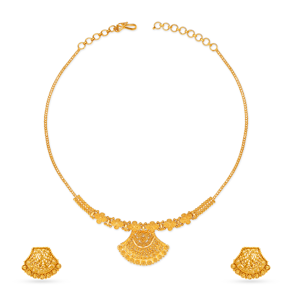 Simple Bridal Wedding Gold Necklace Collections NCKN2058