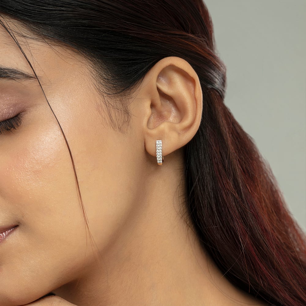 Classic Luxe Gold & Diamond Hoop Earrings,,hi-res image number null
