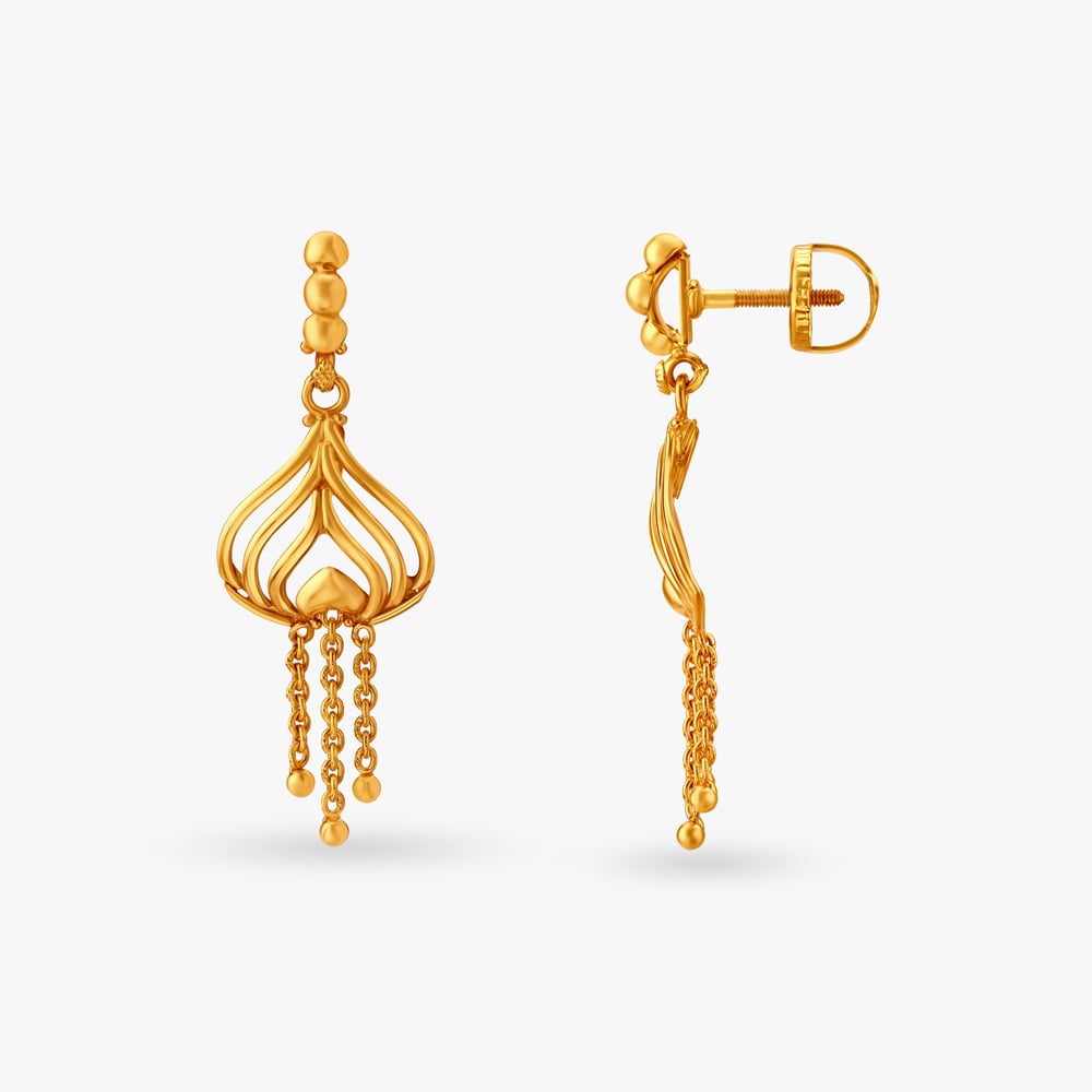 Leafy Tassels Drop Earrings,,hi-res image number null